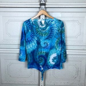 Women’s Chico’s Blue Top Blouse Sz 1